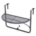 thumbnail image 1 of Outsunny Adjustable Balcony Hanging Rail Table Metal Mounting Mini Wall Desk Storage Rack Outdoor Flower Stand Serving Table Half Round Grey, 1 of 1