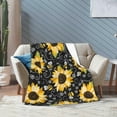 thumbnail image 6 of Sunflower Blanket Super Cozy Soft Sunflower Throw Blanket Gifts for Women Girls Warm Plush Fluffy Sunflower Bee Stuff Fleece Flannel Gift Blankets for Kids Adults 80"X60", 6 of 6