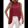 thumbnail image 1 of Camisetas Sin Mangas Informales de Negocios para Mujer, Atuendos de Verano Sin Mangas, Camisas de Trabajo Elegantes y de Moda de 2025. Rojo XXL, 1 of 8
