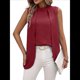thumbnail image 1 of Camisetas Sin Mangas Informales de Negocios para Mujer, Atuendos de Verano Sin Mangas, Camisas de Trabajo Elegantes y de Moda de 2025. Rojo M, 1 of 8