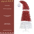 thumbnail image 6 of Zateety 6FT Hinged Fir Artificial Fir Bent Top Christmas Tree, Xmas Tree Bendable Santa Hat Style Christmas Tree Holiday Decoration,1250 Lush Branch Tips, 300 LED Lights X-mas, 6 of 9