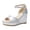 Silver, variant on Wedges Heels for Women Peep Toe Glitter Splice Platform Sandals Ankle Strap High Heeled Antislip Pumps Dress Sheos Silver Size 6
