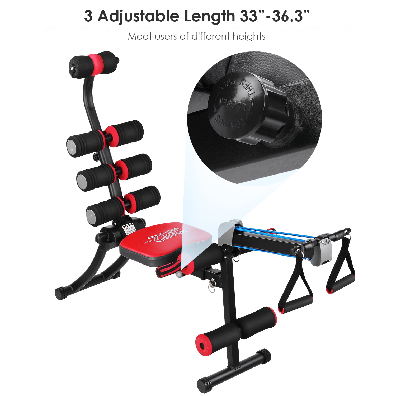 Sixpack Details about   Abdominal Twister Trainer with Adjustable Height Exercise Bench 