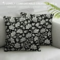 thumbnail image 3 of ARISTURING Decorative Square Throw Pillow Cover Farmhouse  Cute Old White Contrast Floral Beautiful Daisy Lilly Vintage Wedding Graphic Pretty Nature Design Cushion Case for Sofa Bedroom Car, 3 of 5