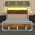 thumbnail image 4 of 4 EVER WINNER Twin Size LED Bed Frame, Metal Bed Frame Twin Size, White Metal Platform Bed Frame with LED Headboard, No Box Spring Needed, White, 4 of 8