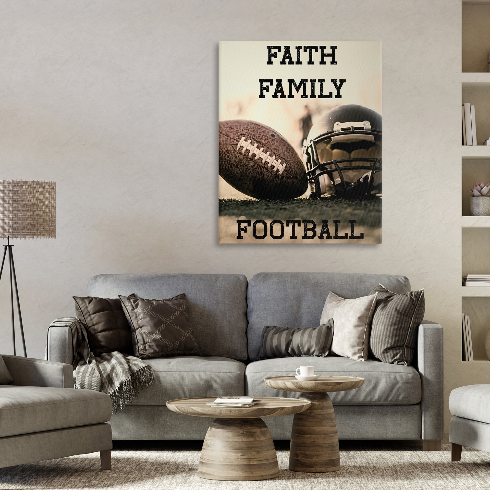 Stupell Industries Faith Family Football Canvas Wall Art, design by Jesse Keith