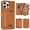 Brown, variant on PU Leather Case for iPhone 14, 3-in-1 Detachable Magnetic Wallet Case with Card Bag & Inner Back Cover, Full Body Rugged Protection Kickstand Shockproof Classic Business Phone Case, Brown
