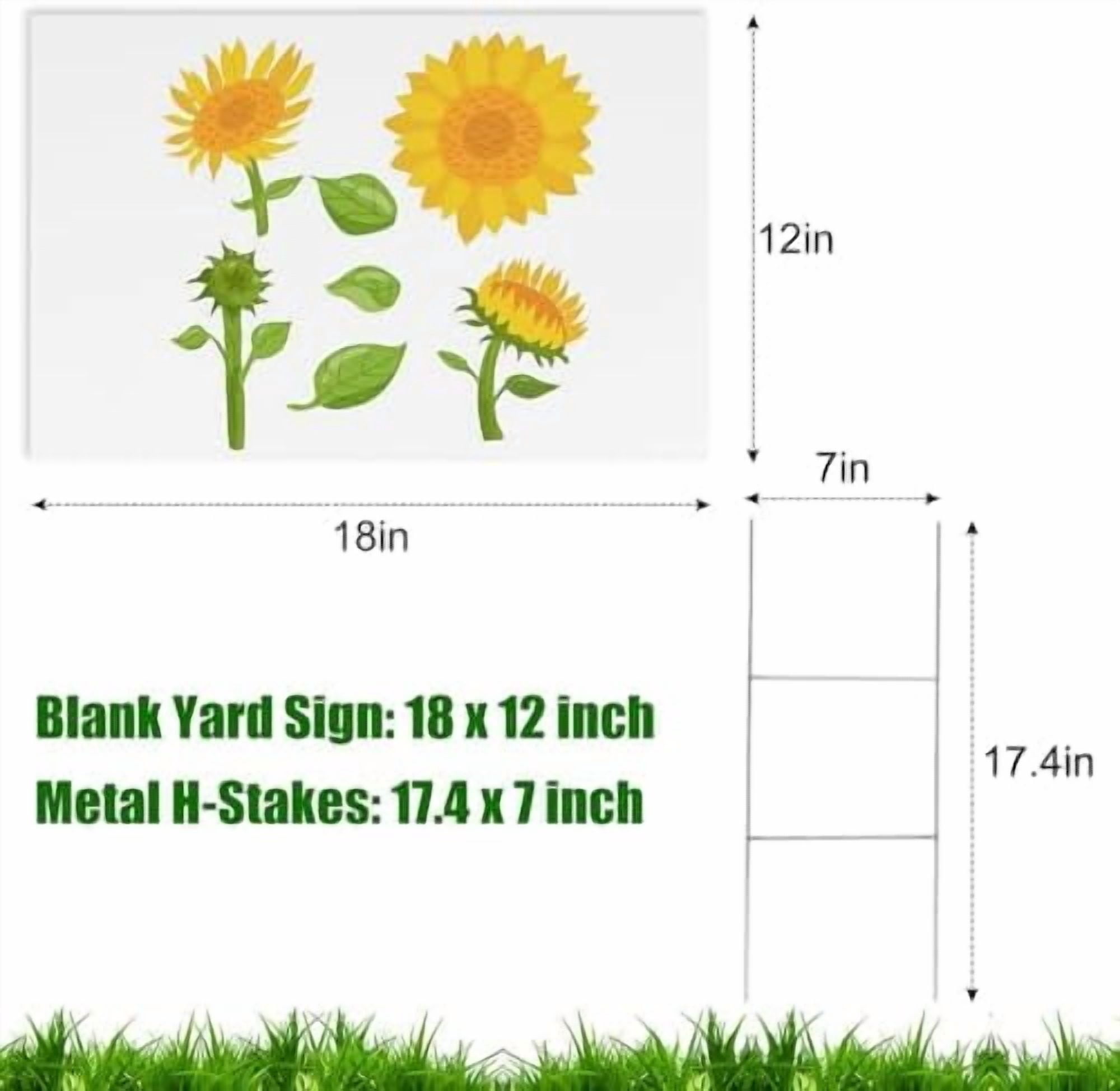 Bocianelli 10 Pack 18 x 12 Inches White Corrugated Plastic Yard Sign with Metal Stakes for Birthday, Real Estate Garage Sale Signs, Rent, Guidepost Decorations