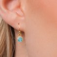 thumbnail image 3 of Gem Stone King 14K Yellow Gold Blue Zircon Earrings for Women | 2.40 Cttw | Gemstone Birthstone | Round 6MM, 3 of 6
