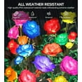 thumbnail image 6 of 2Pack LED Solar Lights Outdoor Waterproof with 5 Roses, Soft Light, Charging in The Daytime and Light Up at Night for Patio Pathway Courtyard Garden Lawn (Blue), 6 of 6