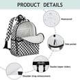 thumbnail image 4 of Black and White Checkered Backpack for School,Cute School Bag,Schoolbag with Adjustable Shoulder Straps & Padded Back,15.25"x11.5"x5.25", 4 of 6