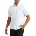 thumbnail image 4 of CAMISAS DE VESTIR PARA HOMBRE INSPIRADAS CHIC, DE ALGODÓN, DE MANGA CORTA, AJUSTE REGULAR, CON BOTONES, CAMISA OXFORD FORMAL, S BLANCA, 4 of 4