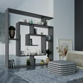 thumbnail image 1 of JV Home Labyrinth Collection 51x49 Inch Grand Bookcase Stylish Bookshelf 6 Tier Shelving Storage for Living Room Kitchen Laundry Bedroom (Anthracite), 1 of 7