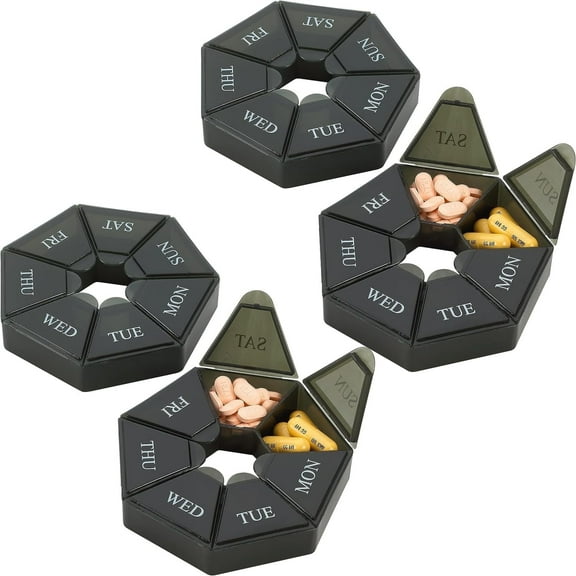 MEDca Weekly Pill Organizer - 4 Pack 7-Day Portable Case