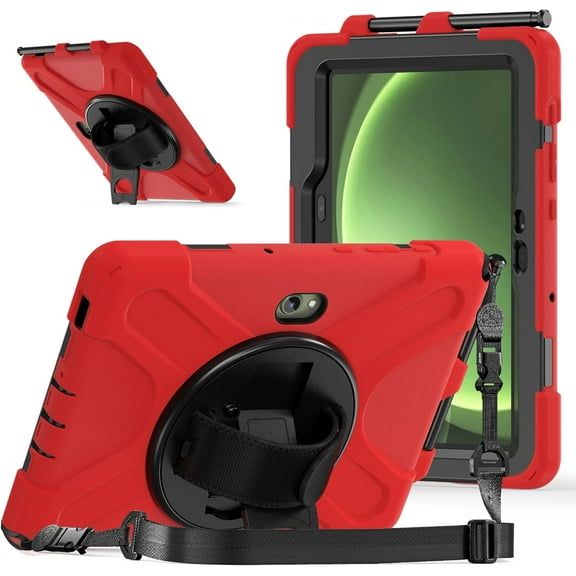 REQO Case Compatible with Samsung Galaxy Tab Active 5 Pro/Active 4 Pro/Active PRO (10.1 Inch), Heavy Duty 3-Layer Case with Stand & Handle - Shoulder Strap