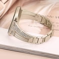 thumbnail image 4 of 1Pc Stainless Steel Watch Band Delicate Fanshaped Rhinestone Inlaid Wristband Replacement Strap Compatible for Fitbit Versa (Vintage Gold), 4 of 5