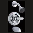 thumbnail image 1 of Chrome Single Handle Tub & Shower Valve Trim with Push Button Diverter & Metal Lever Handle, 1 of 1