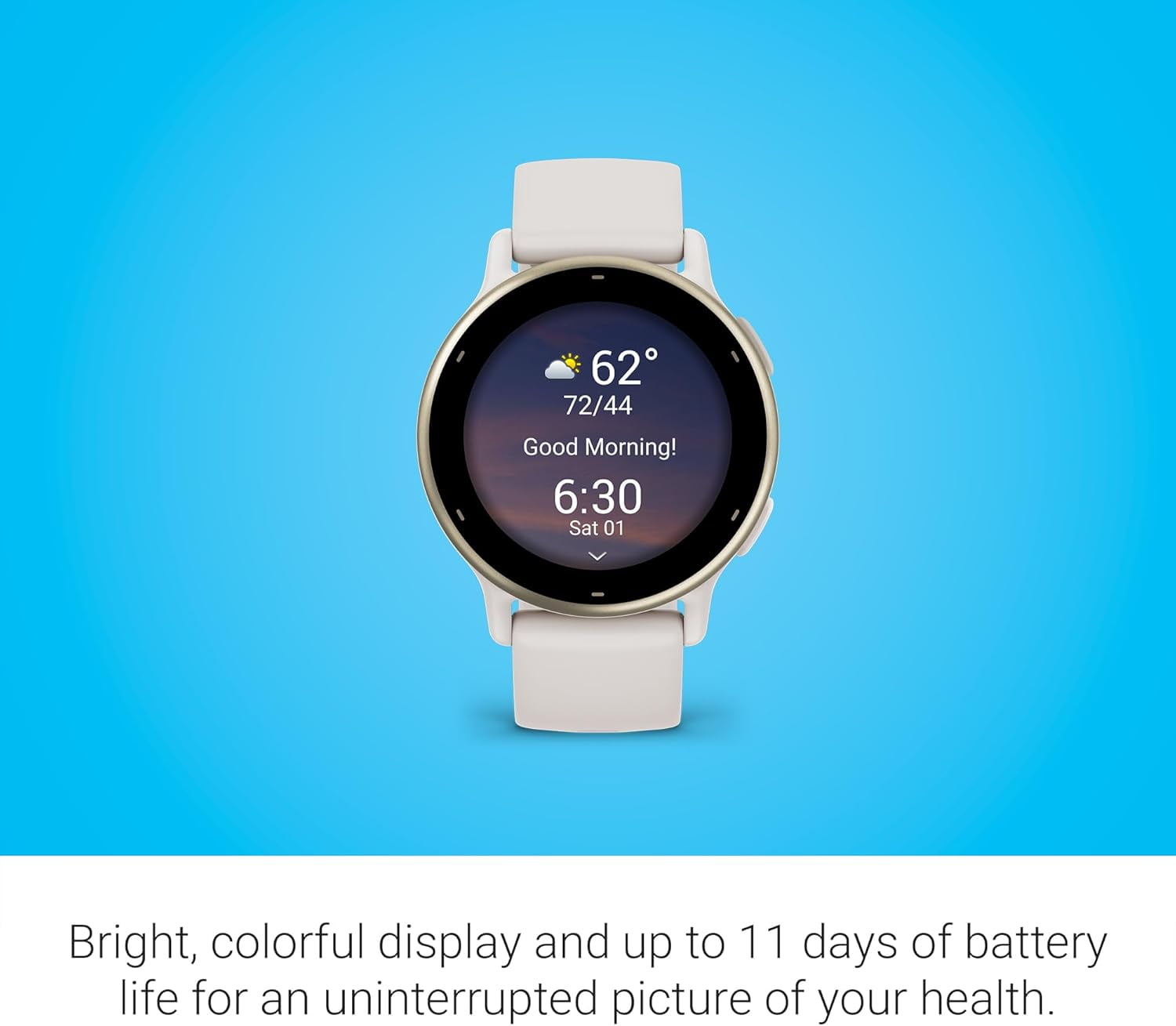 Restored Garmin vívoactive 5 GPS Smartwatch, Ivory, Health & Fitness Tracker with AMOLED Display, Body Battery, Sleep Coaching & 11-Day Battery Life (Refurbished)