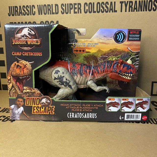 Juguete de dinosaurio original de Jurassic World Camp Cretaceous Dino Escape Roar Attack Sound Strike Control 'N Conquer, regalo de cumpleaños para niño
