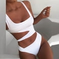 thumbnail image 2 of XZNGL Women Multi Color Sexy Solid Color High Waist Conjoined Body Swimsuit Bikini, 2 of 9