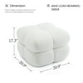 thumbnail image 2 of Zesthouse Square Pouf Ottoman, Modern Ottoman Coffee Table for Living Room, Fuzzy Sherpa Couch Foot Rest, Upholstered Tufted Cube Stool for Couch, White, 2 of 9