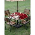thumbnail image 3 of Outdoor Tablecloth with Umbrella Hole and Zipper, Red Christmas Snowman Square Table Cloth 54x54 Inch Waterproof Tablecloth, Xmas Truck Tree Snowflake Picnic Table Cover for Patio Camping, 3 of 7