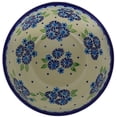 thumbnail image 2 of Polish Pottery 7½-inch Bowl (Aster Patches Theme) Hand Painted in Boleslawiec, Poland + Certificate of Authenticity, 2 of 6