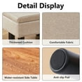 thumbnail image 5 of Tcbosik Rectangular Storage Ottoman with Flip-Top Lid, Small Footrest Stool with Hidden Compartment, Linen Fabric Padded Seat with Wooden Legs, for Bedroom Living Room Entryway, Khaki, 5 of 7