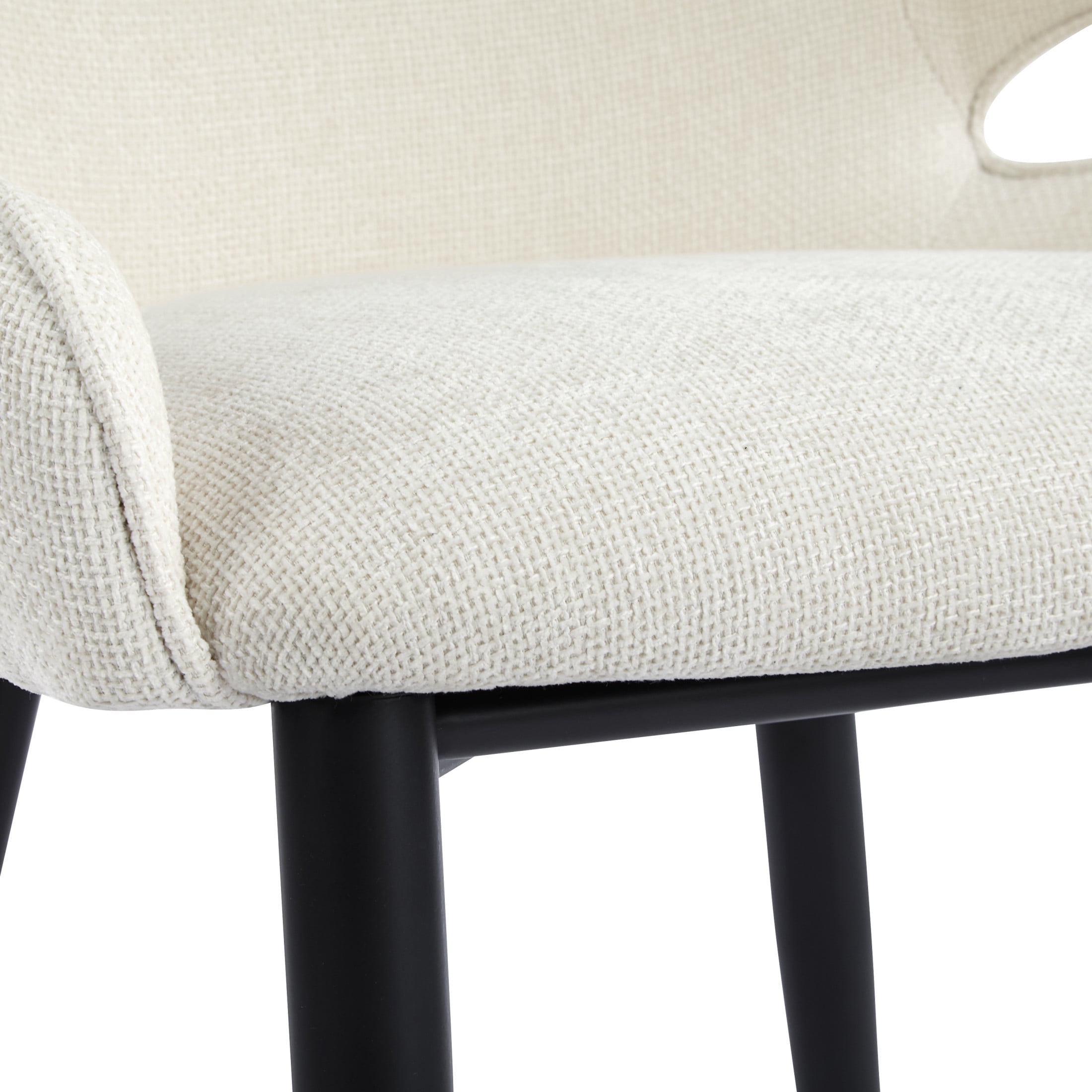 Christopher Knight Home Modern Accent Upholstered Dining Chairs with Metal Legs, Beige+Black, Set of 4