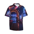 thumbnail image 2 of Daiia Futuristic Bar Space View Hawaiian Shirt for Men Gentle Cotton Regular Short Sleeve Casual-Small, 2 of 9