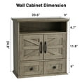 thumbnail image 4 of Wall Bathroom Storage, Bathroom Medicine Cabinet with Double Door Wall, Two Drawers, Adjustable Shelves, Gray, 4 of 10