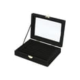 thumbnail image 1 of Minnieouse Caja de presentación de joyas portátil, organizador de terciopelo, anillo de rejillas múltiples, pendientes, estuche de viaje para joyas, Ropa, zapatos y accesorios Miscelánea Negro Minnieouse AP016013-03, 1 of 6