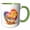 Green/White, variant on 3drose, Pretty Sunset Beach in a Heart Illustration, 11oz Mug