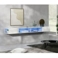 thumbnail image 5 of WAMPAT 70 inch Floating TV Stand Wall Mounted with Blue Light, White FLoating Entertainment Center TV Shelf for 75 inch TV, 5 of 5