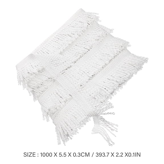 HOMEMAXS Fringed Trim Tassel Elegant DIY Sewing Material for Curtain Making White Polyester Silk