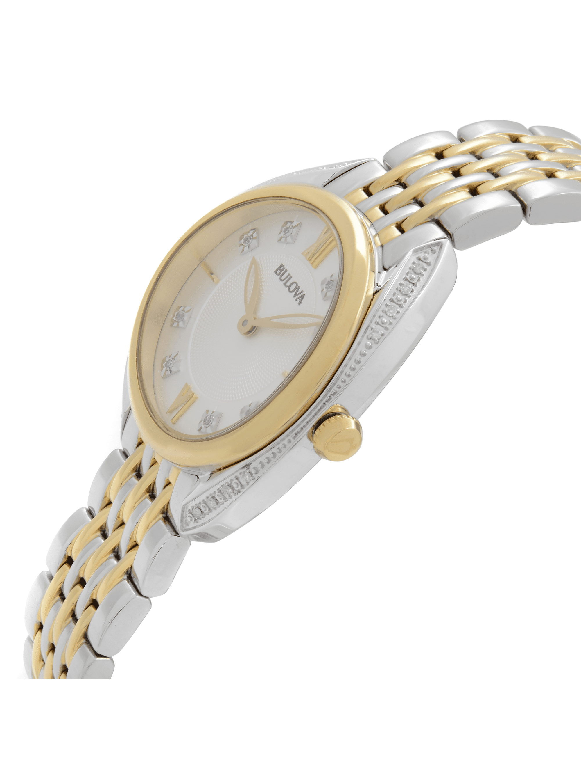 98R229 Women s Diamonds Two Tone Steel Silver Tone Dial Watch