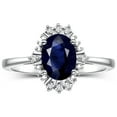 thumbnail image 1 of RYLOS Bagues pour Femmes Bague en Or Blanc 14K avec Pierre Précieuse Ovale 7X5MM et Diamants Étincelants Saphir de Septembre Bijoux Taille 6, 1 of 7