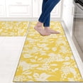 thumbnail image 2 of Yellow Floral Kitchen Rug Mat Set 2 Piece Spring Flowers Kitchen Floor Mats Non Slip Washable Kitchen Rugs Yellow Kitchen Decor, 2 of 6