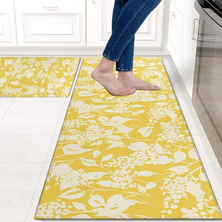 Xsinufn Floral Farmhouse Kitchen Rugs Set 2 Piece Colorful Spring/Summer  Flowers Decorative Rugs for Kitchen Low-Profile Floor Mats Decorations for  Home Kitchen (17x48+17x24) 