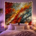 thumbnail image 2 of Layered Red and Orange Paint Textures on Cream Background, Energetic Abstract for Modern Art Lovers, Bold Statement Wall Decor, Housewarming Gift Tapestry Wall Hanging for Living Room and Bedroom, 2 of 7