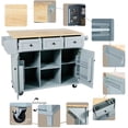 thumbnail image 6 of ARCTICSCORPION Portable Kitchen Islands with Storage Cabinet and 3 Drawers, Faux Wood Blue, 53.10 in, 6 of 7