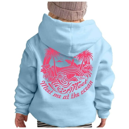 

krdevn Hoodies for Girls Boys and Girls Hoodie Long Sleeve Soft Sweatshirt Graphic Hoody Kids Cute Pullovers Top Clothes Size 4-5 Years