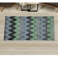 thumbnail image 1 of Chevron Decorative Rug, Zig Zag Lines Pattern on Wooden Looking Background Rustic Home Print, Quality Carpet for Bedroom Dorm and Living Room, 6 Sizes, Pale Seafoam, by Ambesonne, 1 of 1
