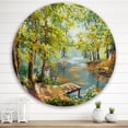 thumbnail image 2 of Designart 'Meandering River With Autumn Forest' Lake House Circle Metal Wall Art 36x36 - Disc of 36, 2 of 5