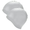 thumbnail image 1 of Uxcell Gorro de Natación de Silicona en Paquete de 2 para Mujeres y Hombres, Sombrero de Natación Impermeable No Deslizante Duradero [Plateado], 1 of 6