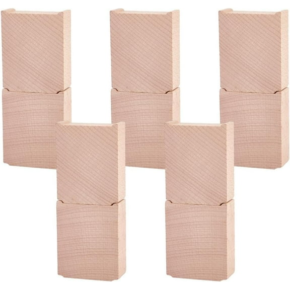 10 Pcs Wooden Train Track Risers Wood Train Support Blocks Elevated Wood Train Track Set Railway Stackable Track Riser for Mini Train Track Bridge Supports - 66x53x22mm/2.6x2.1x0.9 inch