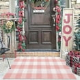 thumbnail image 6 of Area Rug, 24"x51" Pink and White Checkered Rug Plaid Outdoor Rugs, Soft Machine Washable Cotton Woven Welcome Mat Area Rugs for Home Decor, Bedroom, Doormat, Balcony, Porch, Patio, 6 of 6