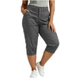 thumbnail image 5 of Hesxuno Women Cargo Pants with Pockets Plus Size Hiking Capri Pants Lightweight Quick Dry Athletic Pants 2026 Gray XXXXL, 5 of 7
