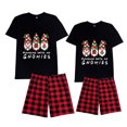 thumbnail image 2 of LuLiaMenton Matching Couples Christmas Pajamas Hanging Gnomies Plaid Short Sleeve Shorts Set, 2 of 5