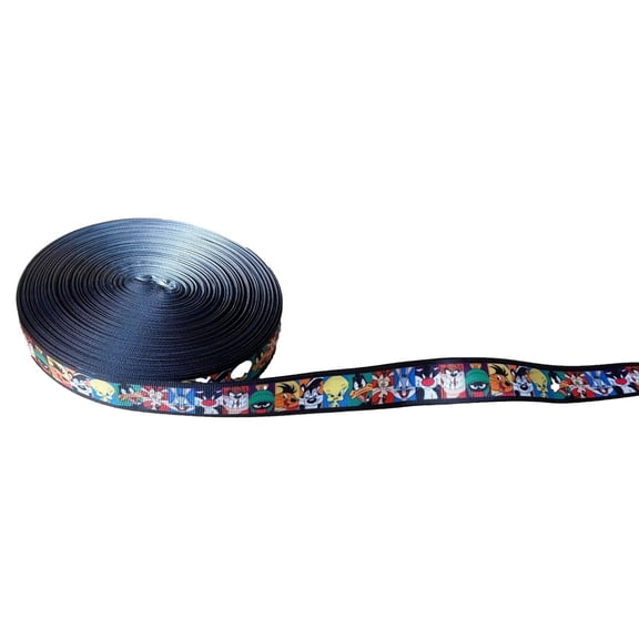 Looney Tunes Cartoon Characters Black Trim 1" Wide 3 Yards Repeat Ribbon